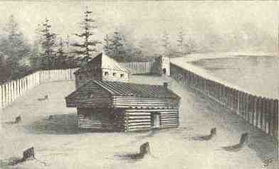 Photo of original drawing of Stark Fort, built 1747